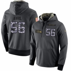 NFL Mens Nike Seattle Seahawks 56 Cliff Avril Stitched Black Anthracite Salute to Service Player Performance Hoodie