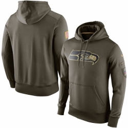 NFL Mens Seattle Seahawks Nike Olive Salute To Service KO Performance Hoodie