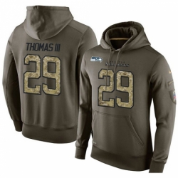 NFL Nike Seattle Seahawks 29 Earl Thomas III Green Salute To Service Mens Pullover Hoodie