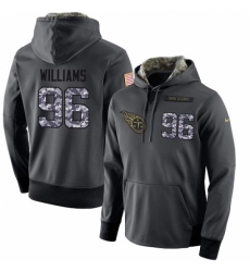 NFL Mens Nike Tennessee Titans 96 Sylvester Williams Stitched Black Anthracite Salute to Service Player Performance Hoodie