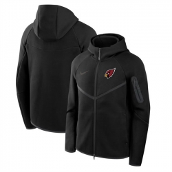 Men Arizona Cardinals Black Tech Fleece Full Zip Windrunner Hoodie