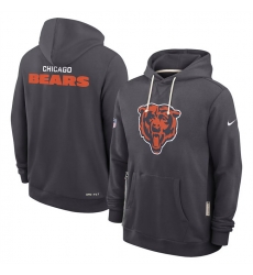Men Chicago Bears Anthracite Sideline Standard Issue Initial Home Dri FIT Pullover Hoodie