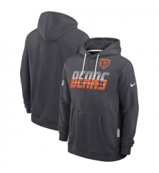 Men Chicago Bears Charcoal Sideline Standard Issue Top Prospect Dri FIT Hoodie