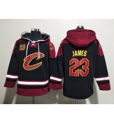Men Cleveland Cavaliers 23 LeBron James Black Red Ageless Must Have Lace Up Pullover Hoodie Men Cleveland Cavaliers 23 LeBron James Black Red Ageless Must Have Lace Up Pullover Hoodie
