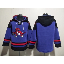 Men Toronto Raptors Blank Purple Lace Up Pullover Hoodie