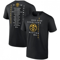 Men Denver Nuggets Black 2022 2023 Western Conference Champions T Shirt