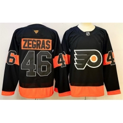 Men Philadelphia Flyers 46 Trevor Zegras Black 2024 Stitched Jersey