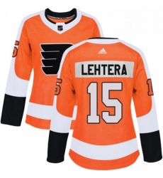 Womens Adidas Philadelphia Flyers 15 Jori Lehtera Authentic Orange Home NHL Jersey 