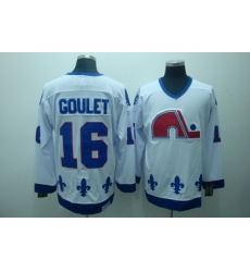 Quebec Nordiques 16 Goulet White Jerseys CCM