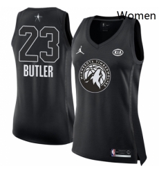 Womens Nike Jordan Minnesota Timberwolves 23 Jimmy Butler Swingman Black 2018 All Star Game NBA Jersey 