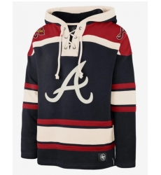 Men Atlanta Braves Navy Red Hoodie