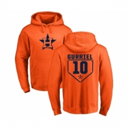 Men MLB Nike Houston Astros 10 Yuli Gurriel Orange RBI Pullover Hoodie