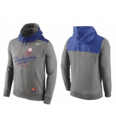 MLB Men Los Angeles Dodgers Nike Gray Cooperstown Collection Hybrid Pullover Hoodie