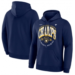 Men Milwaukee Brewers Navy 2026 NL Central Division Champions Distressed Hoodie