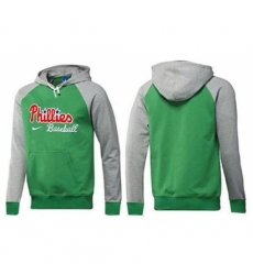 MLB Men Nike Philadelphia Phillies Pullover Hoodie GreenGrey