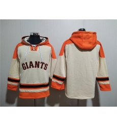 Men San Francisco Giants Blank Cream Ageless Must Have Lace Up Pullover Hoodie