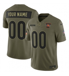 Men Cincinnati Bengals Active Player Custom Olive 2025 F U S E Salute to Service Limited Stitched Football Jersey Men Cincinnati Bengals Active Player Custom Olive 2025 F U S E Salute to Service Limited Stitched Football Jersey