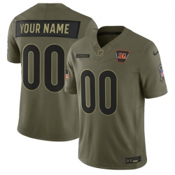 Men Cincinnati Bengals Active Player Custom Olive 2025 F U S E  Salute to Service Limited Stitched Football Jersey