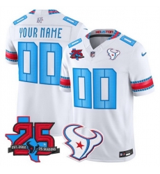 Men Houston Texans Active Player Custom White 2026 25th Anniversary Patch F U S E   HOUSTON US  Rivalries Collection Limited Stitched Football Jersey