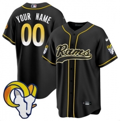 Men Los Angeles Rams Active Player Custom Black Stitched Baseball Jersey