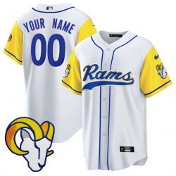 Men Los Angeles Rams Active Player Custom White Stitched Baseball Jersey