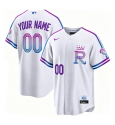 Men Kansas City Royals Nike White 2026 City Connect Stadium Custom Jersey