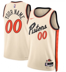 Men Women Youth Toddler DETROIT PISTONS Custom Nike NBA Stitched Jersey II Yellow