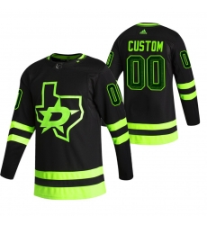 Dallas Stars Custom Black Men Women youth Adidas 2020 21 Alternate Authentic Player NHL Jersey 