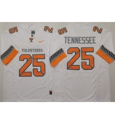 Men Tennessee Volunteers White #25 Anthracite Tennessee White F U S E Stitched NCAA Jersey