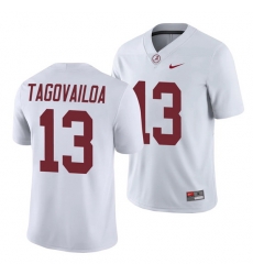 Alabama Crimson Tide Tua Tagovailoa White College Football Men's Game Jersey