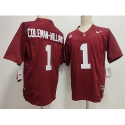 Men Alabama Crimson Tide  1 Ryan Alexander Coleman Williams Jr Red 2026 F U S E Stitched Football Jersey
