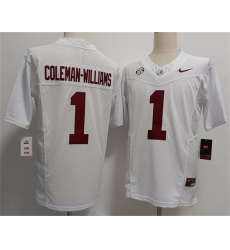 Men Alabama Crimson Tide  1 Ryan Alexander Coleman Williams Jr White F U S E 2026 Stitched Football Jersey