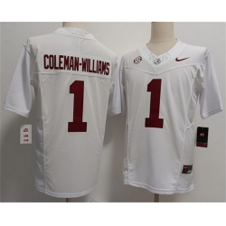 Men Alabama Crimson Tide  1 Ryan Alexander Coleman Williams Jr White F U S E 2026 Stitched Football Jersey