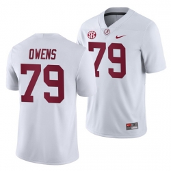 NCAA Football Alabama Crimson Tide Chris RS Owens White 2019 Away Game Jersey