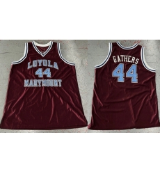 Men Loyola Marymount University  44 Hank Gathers Burgundy Stitched Basketball Jersey