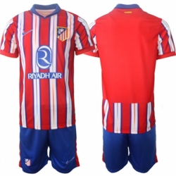 Men Atltico de Madrid Custom 2024 25 Red White Home Soccer Jersey Suit