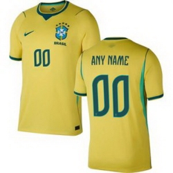 Men 00 Brazil National Team Custom 2026 Home Jersey 2