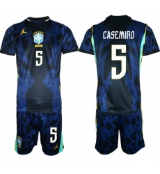 Men Brazil 2026 FIFA World Cup Blue Away Soccer Jersey CASEMIRO #5