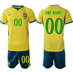Men Brazil 2026 FIFA World Cup Yellow Home Soccer Jersey CUSTOM Green