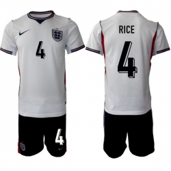 England FIFA World Cup 2026 White Soccer Jersey Declan Rice #4
