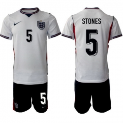 England FIFA World Cup 2026 White Soccer Jersey John Stones #5