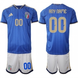 Italy Home Blue Soccer Custom Jersey 0021