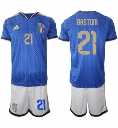 Italy Home Blue Soccer Jersey 0019 Italy Home Blue Soccer Jersey 0019
