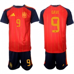 Spain 2026 FIFA World Cup Soccer Jersey Red #9 GAVI