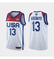 en's USA Team Bam Adebayo Home White 2021 Tokyo Olympics Jersey