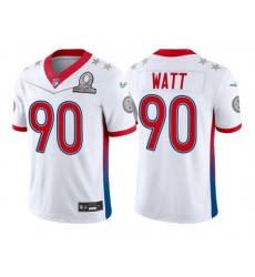 Men 2022 NFL Pro Bowl Pittsburgh Steelers 90 T J Watt AFC White Jersey Men 2022 NFL Pro Bowl Pittsburgh Steelers 90 T J Watt AFC White Jersey