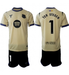Men FC Barcelona 2026 Soccer Jerseys Beige #1 TER STEGEN Men FC Barcelona 2026 Soccer Jerseys Beige #1 TER STEGEN