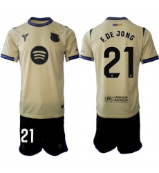 Men FC Barcelona 2026 Soccer Jerseys Beige #21 F.DE JONG Men FC Barcelona 2026 Soccer Jerseys Beige #21 F.DE JONG