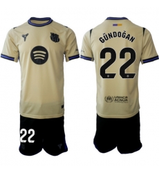 Men FC Barcelona 2026 Soccer Jerseys Beige #22 GÜNDOĞAN