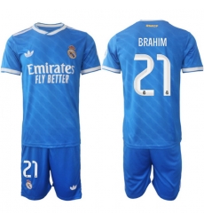 Men Real Madrid 2026 Soccer Jerseys Blue #21 BRAHIM